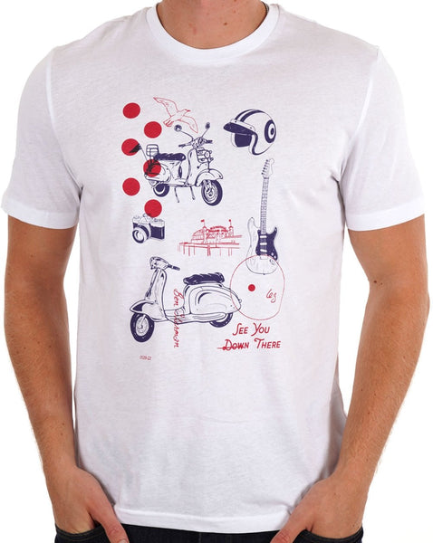 Ben Sherman Sketched Modzine T-shirt White