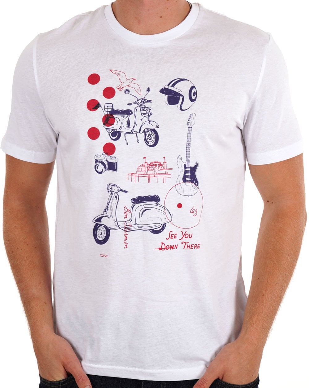 Ben Sherman Sketched Modzine T-shirt White