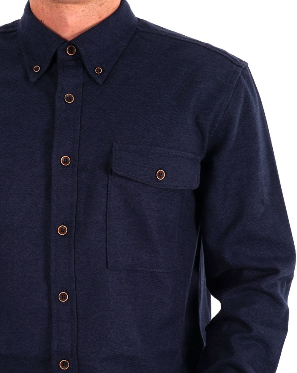 Ben Sherman Baumwoll-Overshirt Marineblau