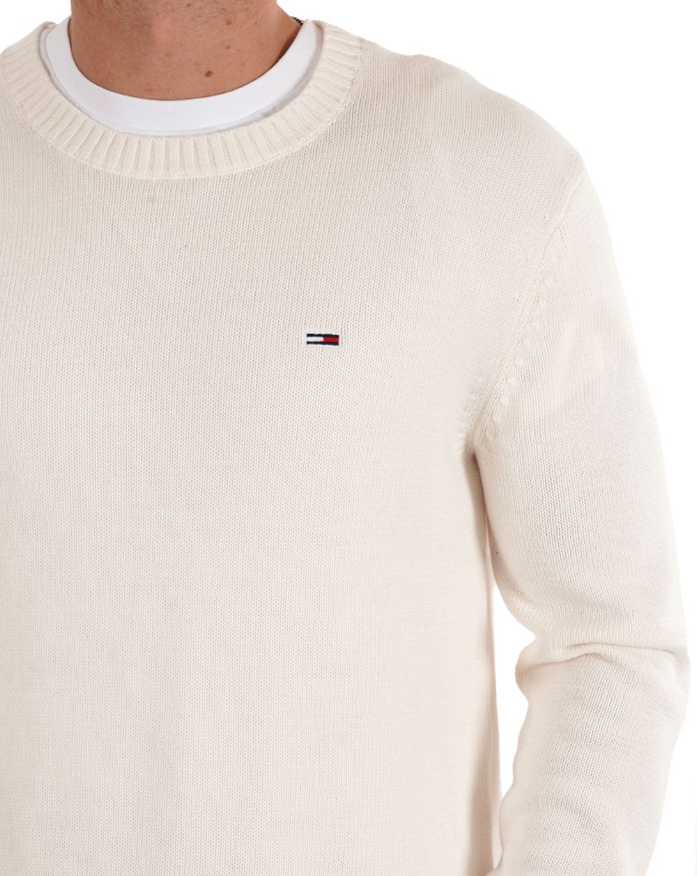 Tommy Jeans – Rundhalspullover in Vintage-Weiß