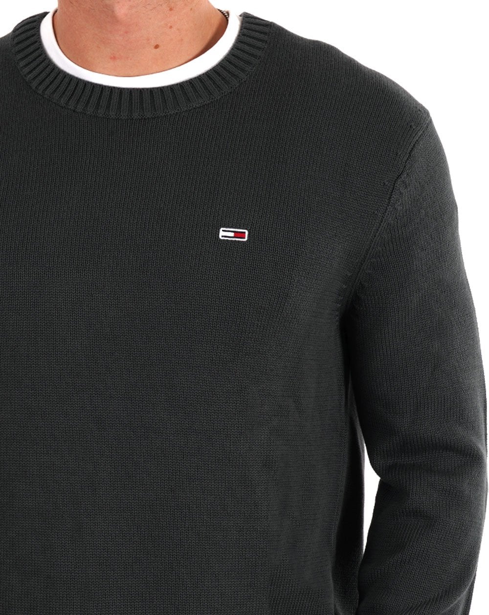 Tommy Jeans – Pullover mit C-Ausschnitt, Dunkelgrau