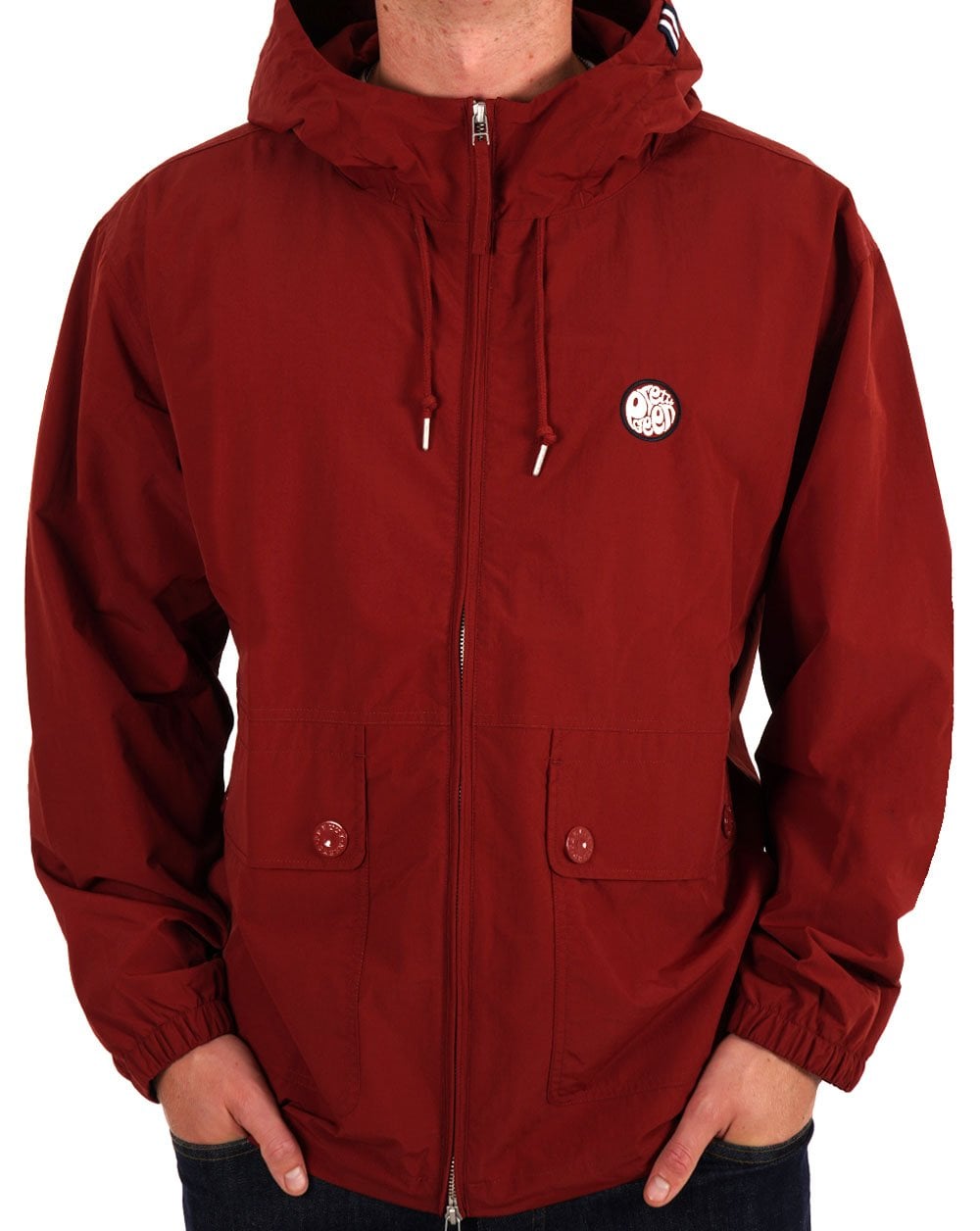 Pretty Green Live Forever Reißverschlussjacke Dunkelrot