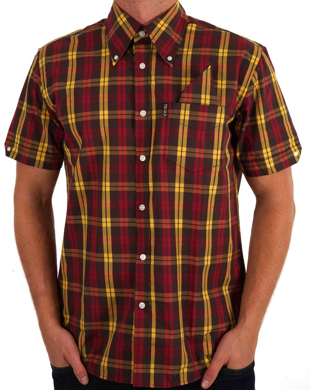 Trojan Check S/S Shirt Schokolade