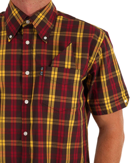 Trojan Check S/S Shirt Schokolade