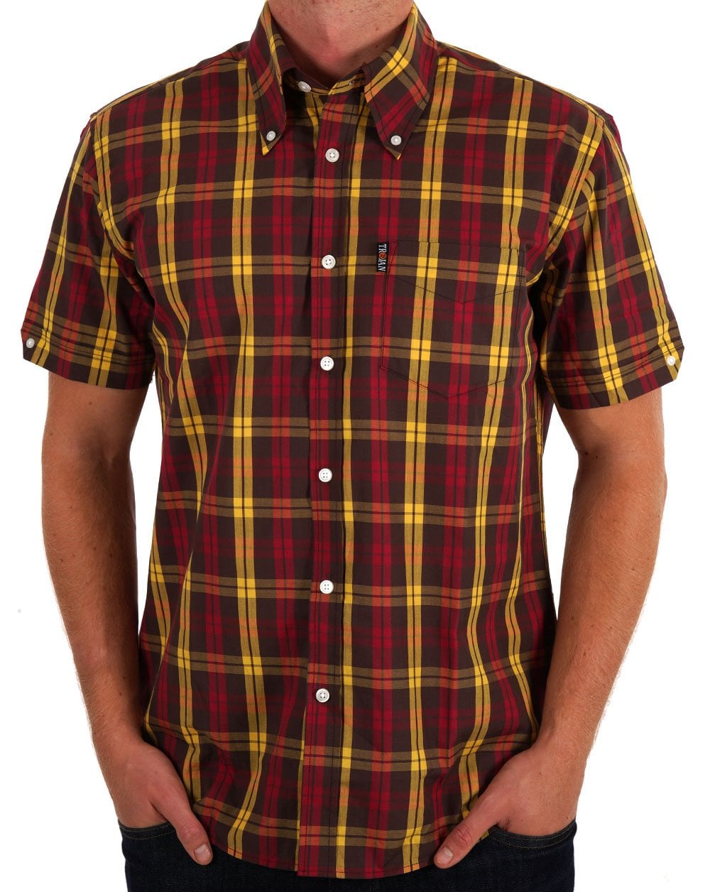 Trojan Check S/S Shirt Schokolade