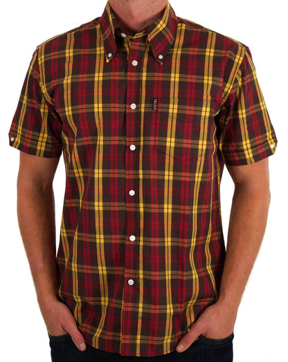 Trojan Check S/S Shirt Schokolade