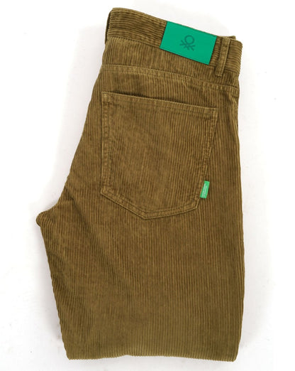 Benetton 5-Pocket-Cordjacke Khakigrün