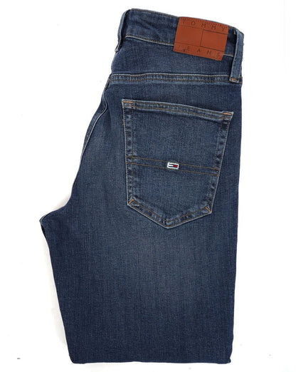 Tommy Jeans – Austin – Schmal zulaufende Jeans in dunklem Denim