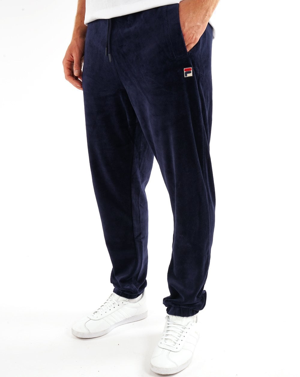 Fila Vintage Premium Velours-Trainingshose, Marineblau