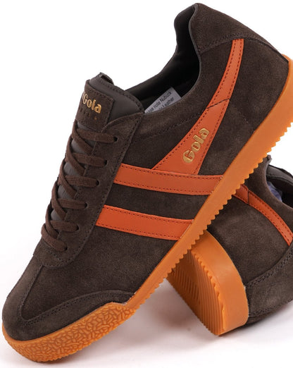 Gola Harrier Wildleder-Sneaker Dunkelbraun/Moody Orange