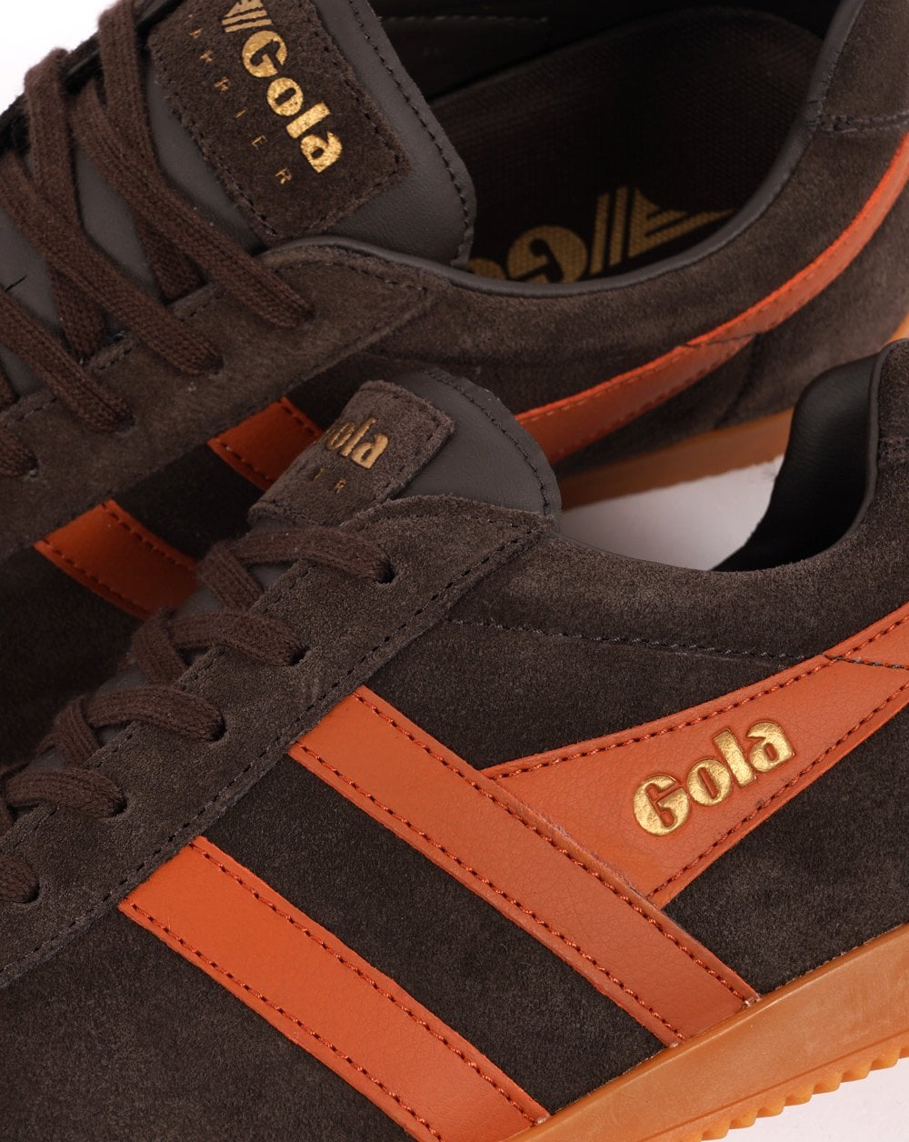 Gola Harrier Wildleder-Sneaker Dunkelbraun/Moody Orange
