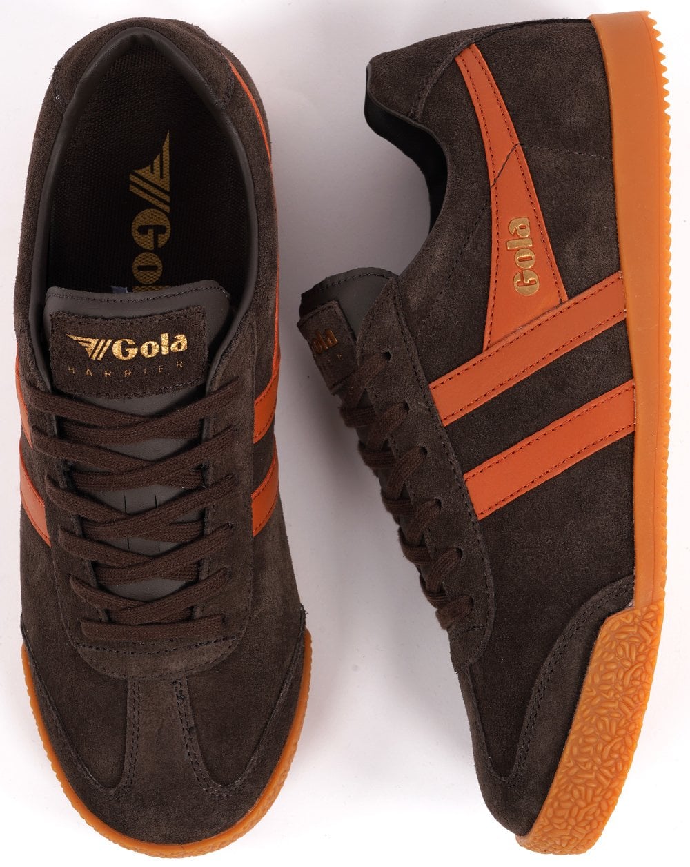 Gola Harrier Wildleder-Sneaker Dunkelbraun/Moody Orange