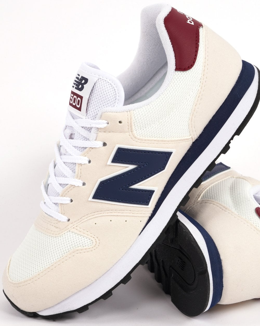 New Balance 500 Trainer Off White/Marineblau/Burgund
