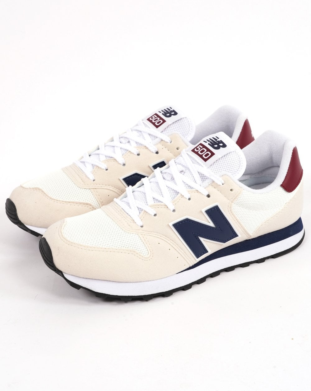 New Balance 500 Trainer Off White/Marineblau/Burgund