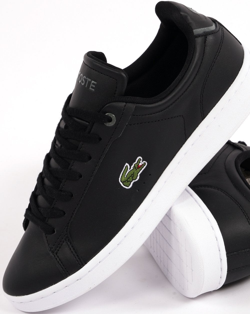 Lacoste Carnaby Pro Leder-Sneaker Schwarz/Weiß
