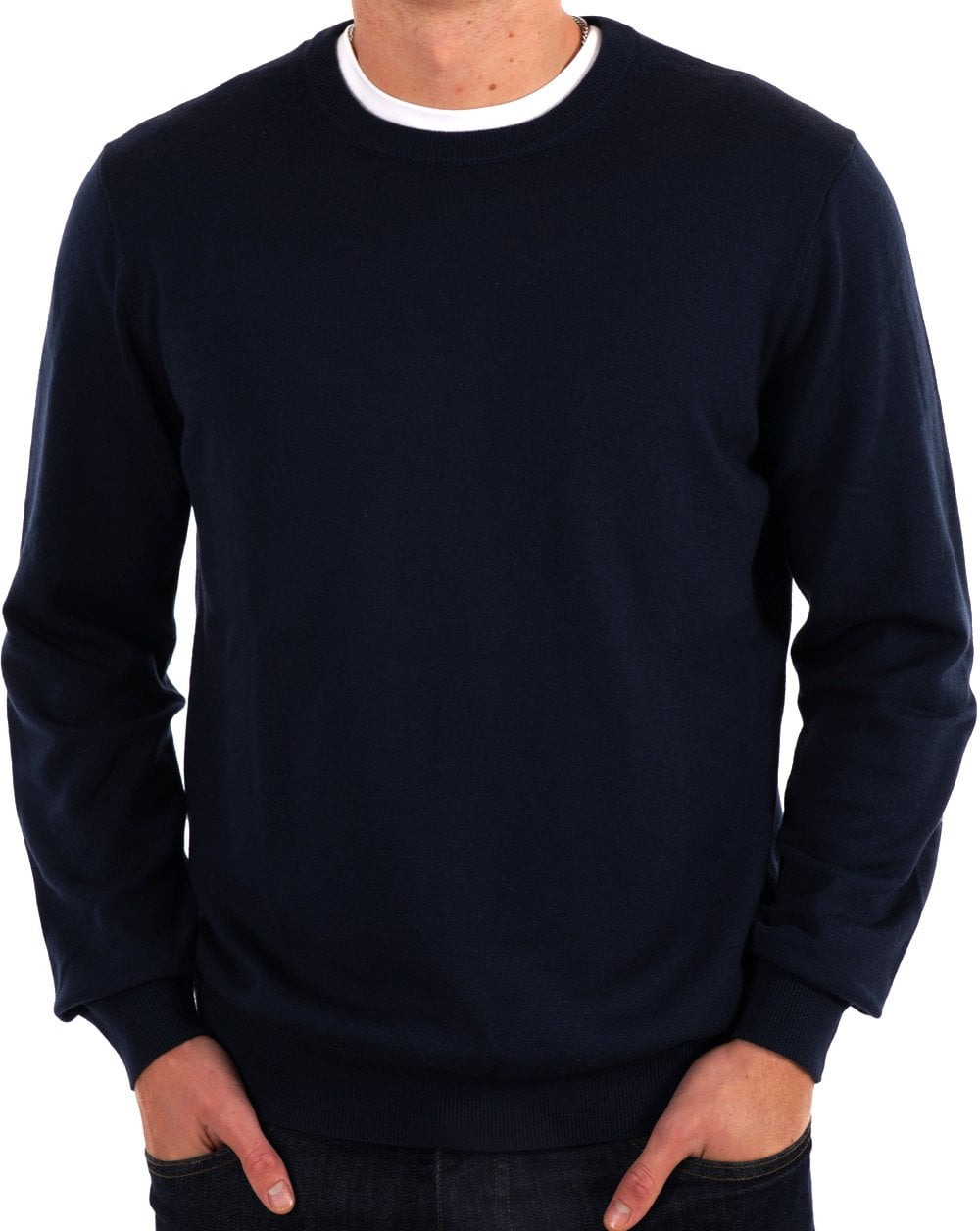 Aquascutum Club Check Ellbogenstrick Marineblau