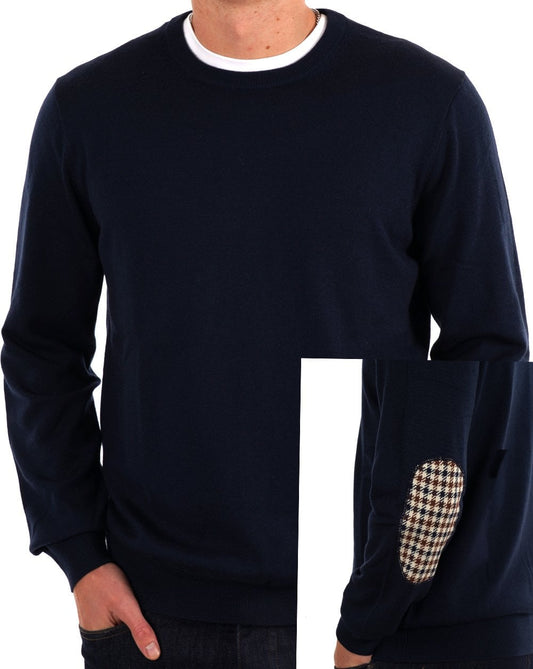 Aquascutum Aquascutum Club Check Ellbogenstrick Marineblau