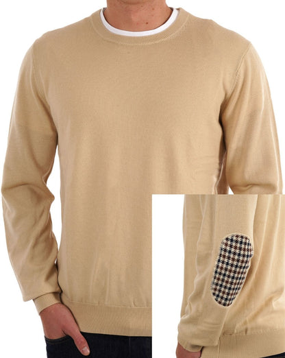 Aquascutum Club Check Ellbogenstrick Heller Stein