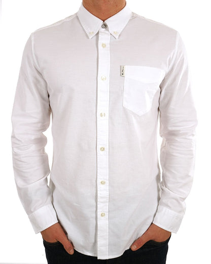Ben Sherman – Langärmliges Oxford-Hemd in Weiß