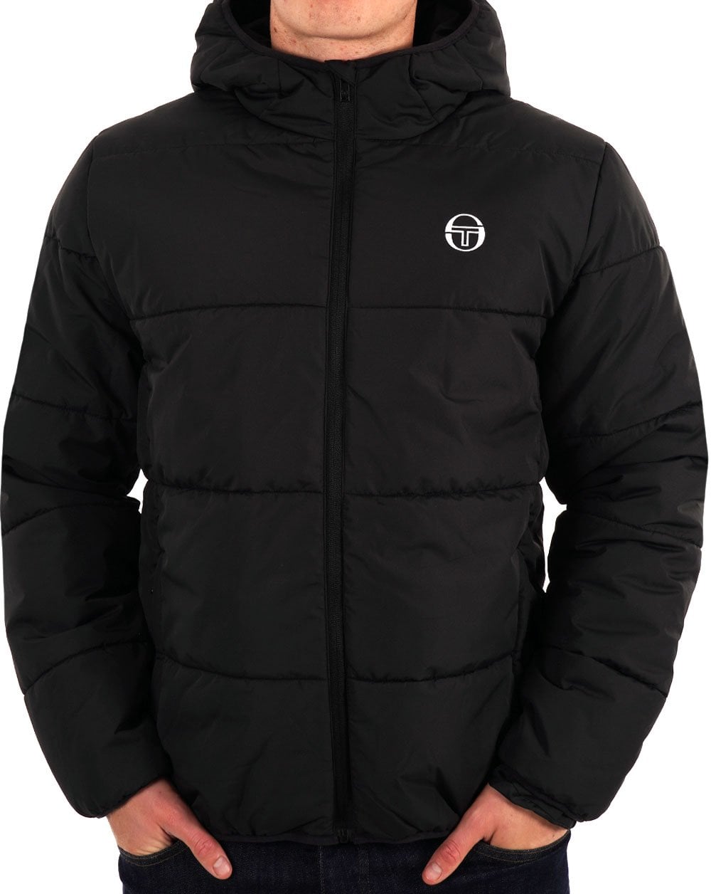 Sergio Tacchini – Baddeley – Wattierte Jacke in Schwarz