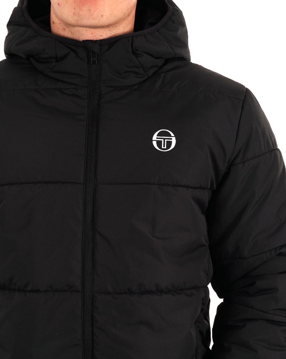 Sergio Tacchini – Baddeley – Wattierte Jacke in Schwarz