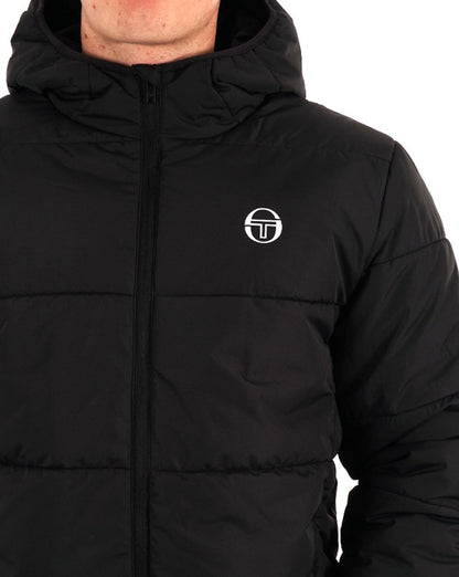 Sergio Tacchini – Baddeley – Wattierte Jacke in Schwarz