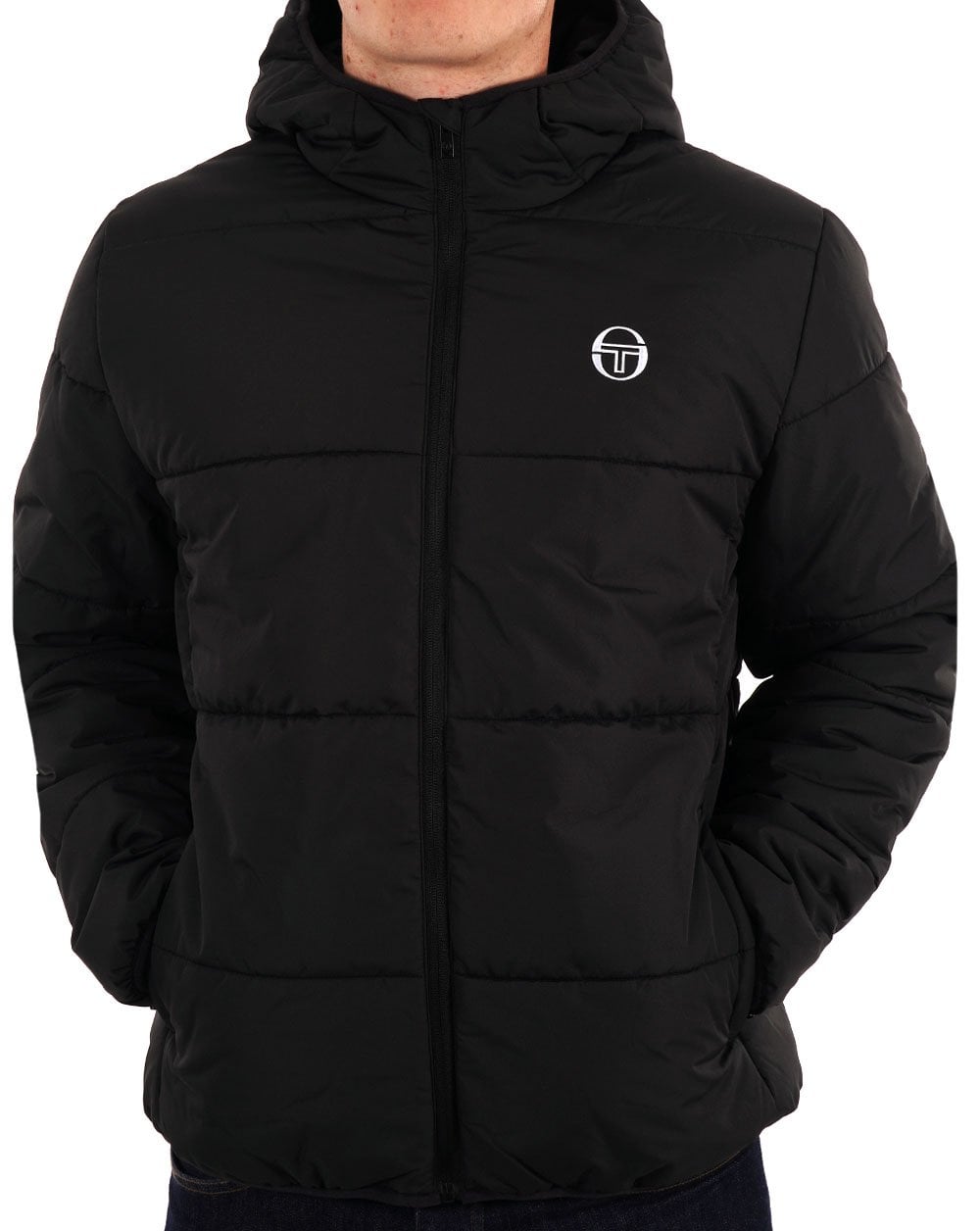 Sergio Tacchini – Baddeley – Wattierte Jacke in Schwarz