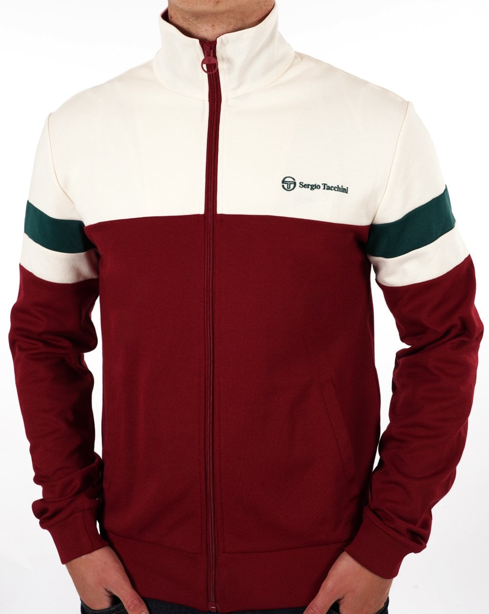 Sergio Tacchini – Split-Trainingsoberteil in Rot Gardenia