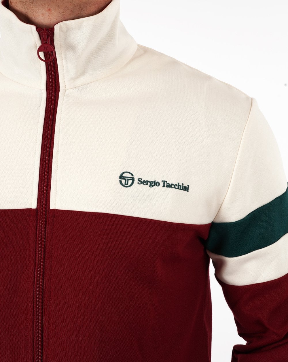 Sergio Tacchini – Split-Trainingsoberteil in Rot Gardenia