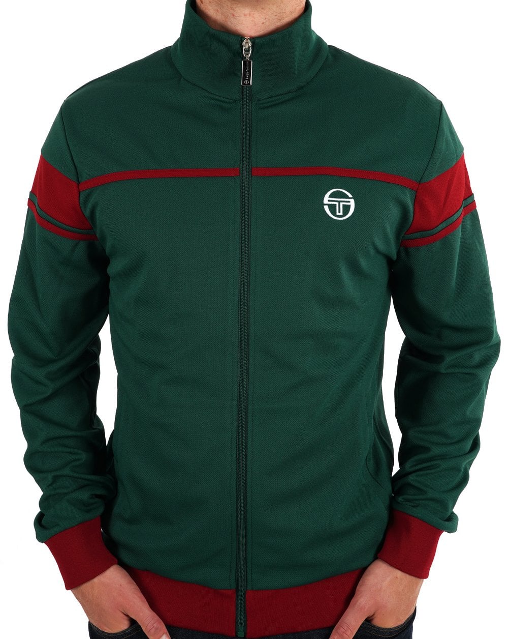 Sergio Tacchini New Masters Track Top Dunkelgrün / Rot