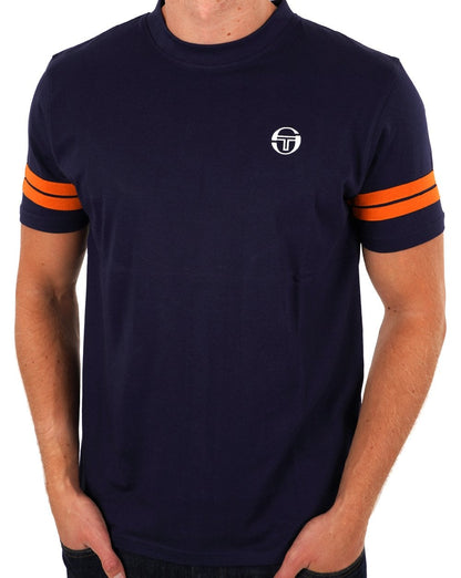 Sergio Tacchini – T-Shirt mit 2 Streifen, Marineblau