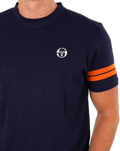 Sergio Tacchini – T-Shirt mit 2 Streifen, Marineblau