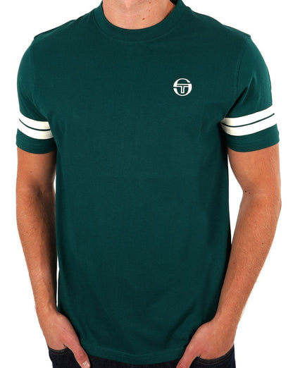 Sergio Tacchini – T-Shirt mit 2 Streifen, Regenwaldgrün