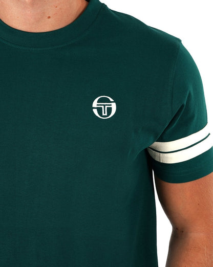 Sergio Tacchini – T-Shirt mit 2 Streifen, Regenwaldgrün