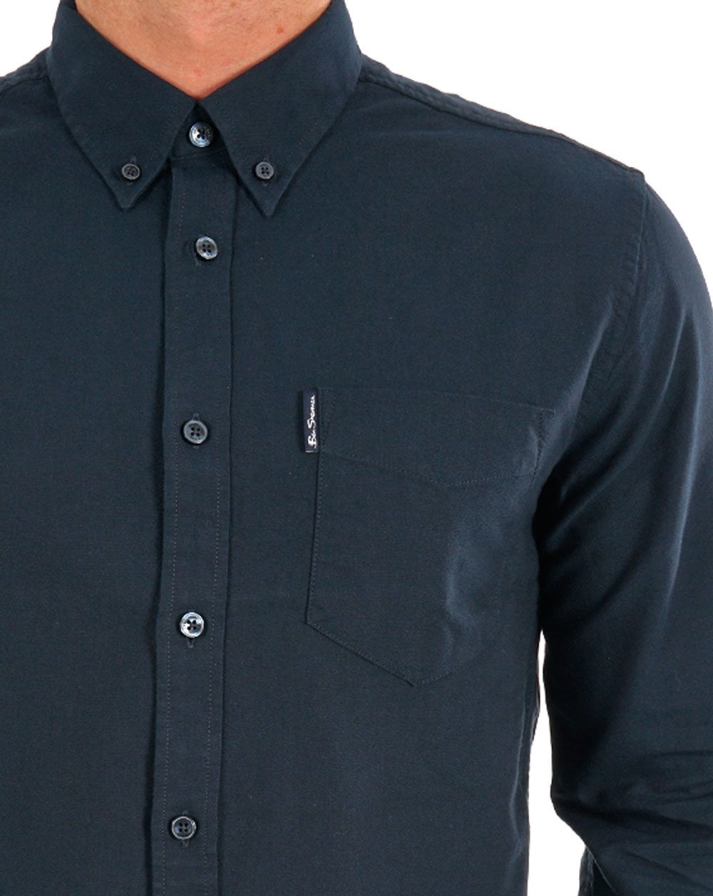 Ben Sherman – Langärmliges Oxford-Hemd in Marineblau