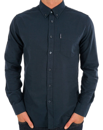 Ben Sherman – Langärmliges Oxford-Hemd in Marineblau