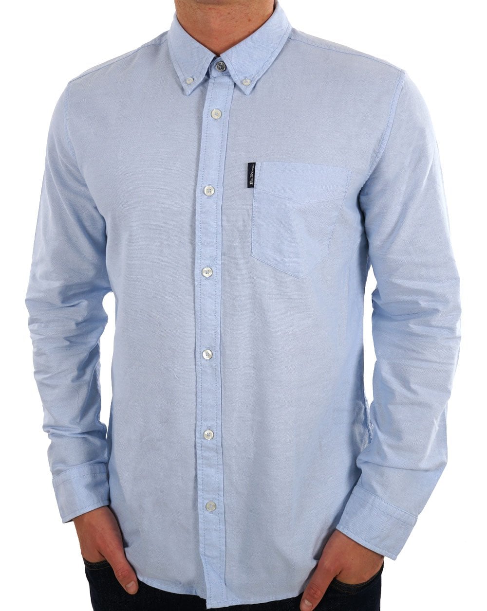 Ben Sherman – Langärmliges Oxford-Hemd in Himmelblau