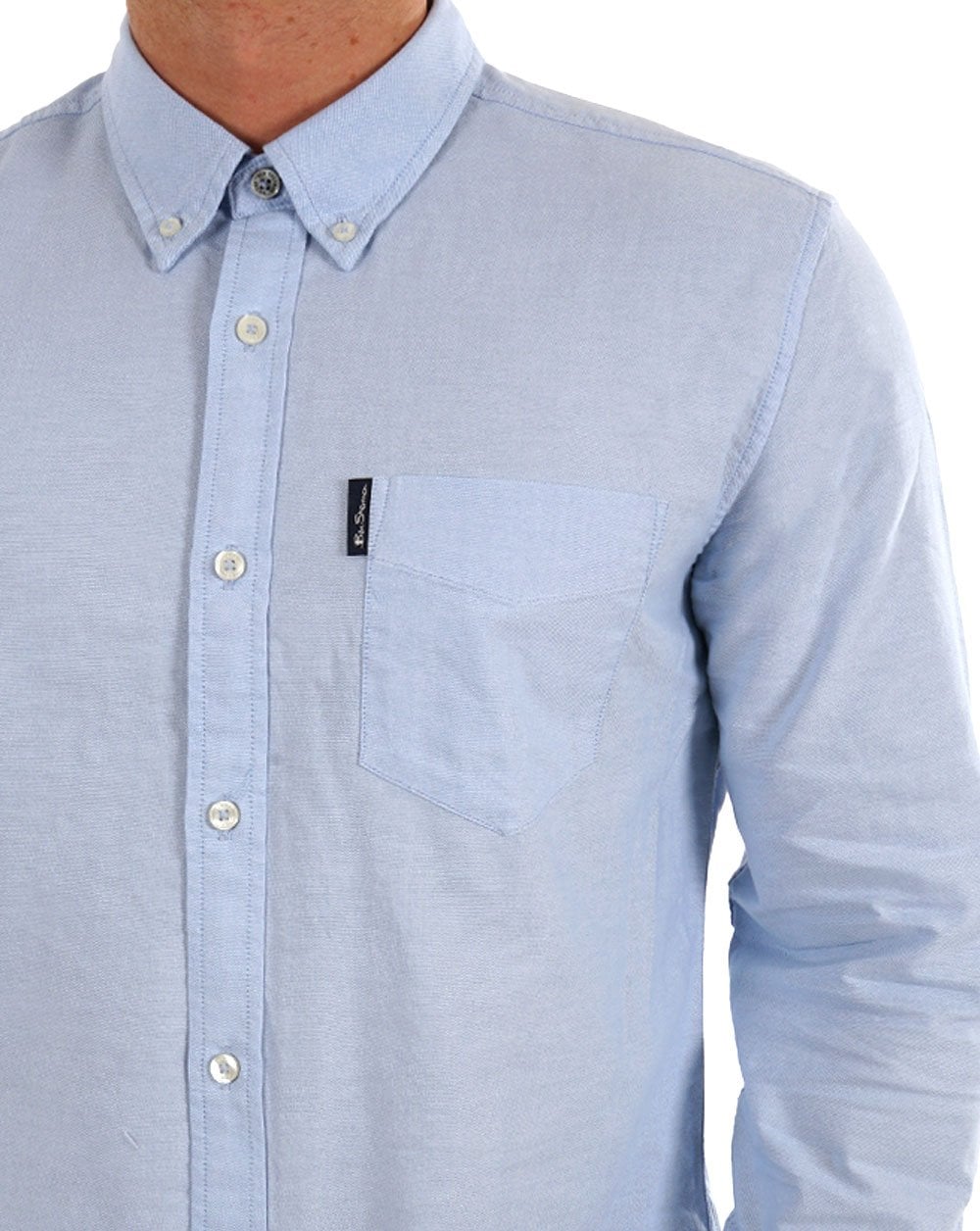 Ben Sherman – Langärmliges Oxford-Hemd in Himmelblau
