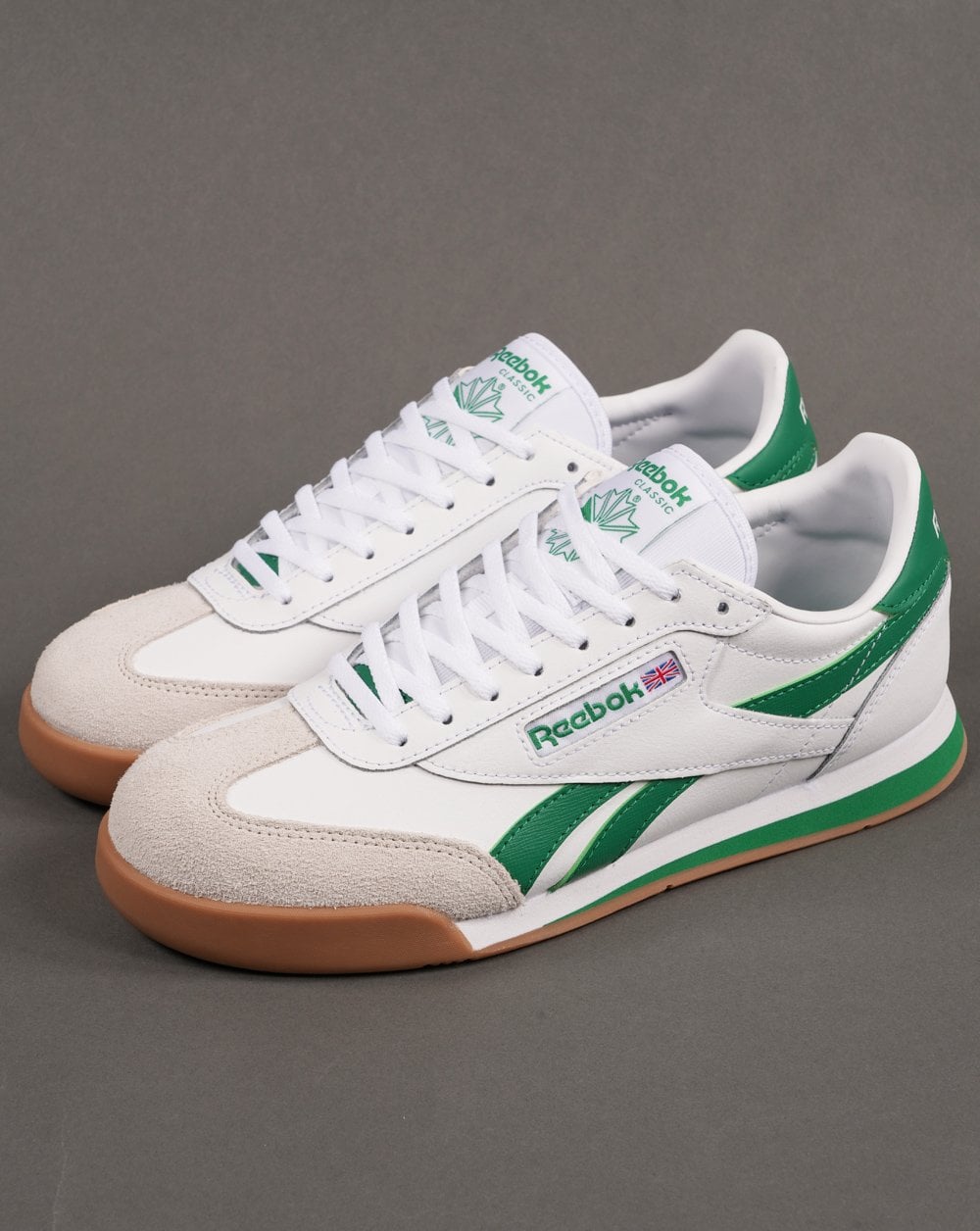 Reebok Campio XT Trainers White/Glen Green/Gum