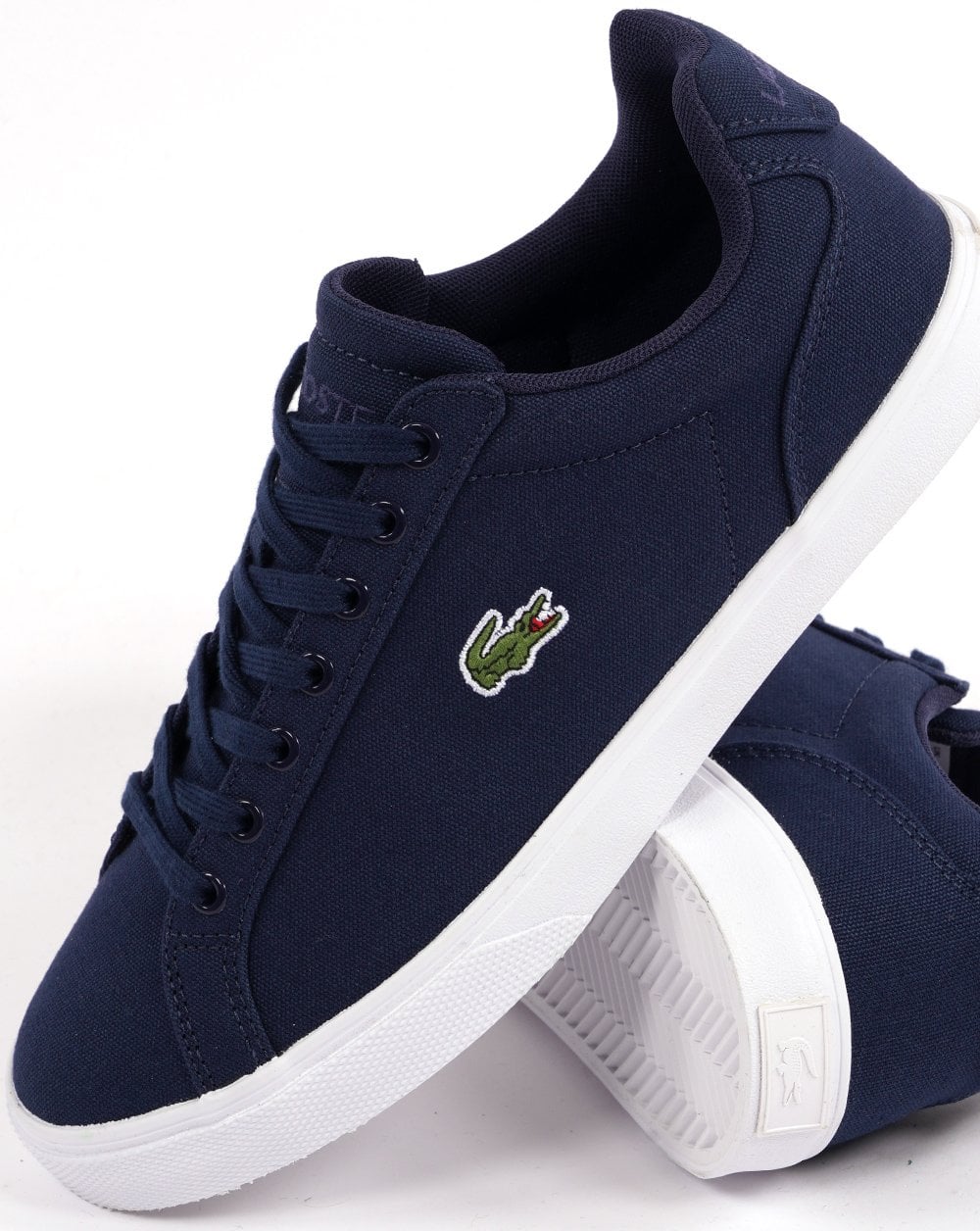 Lacoste – Lerond – Canvas-Sneaker in Marineblau