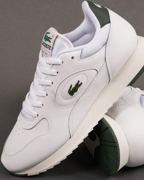 Lacoste Linetrack Leather Trainer White/Green