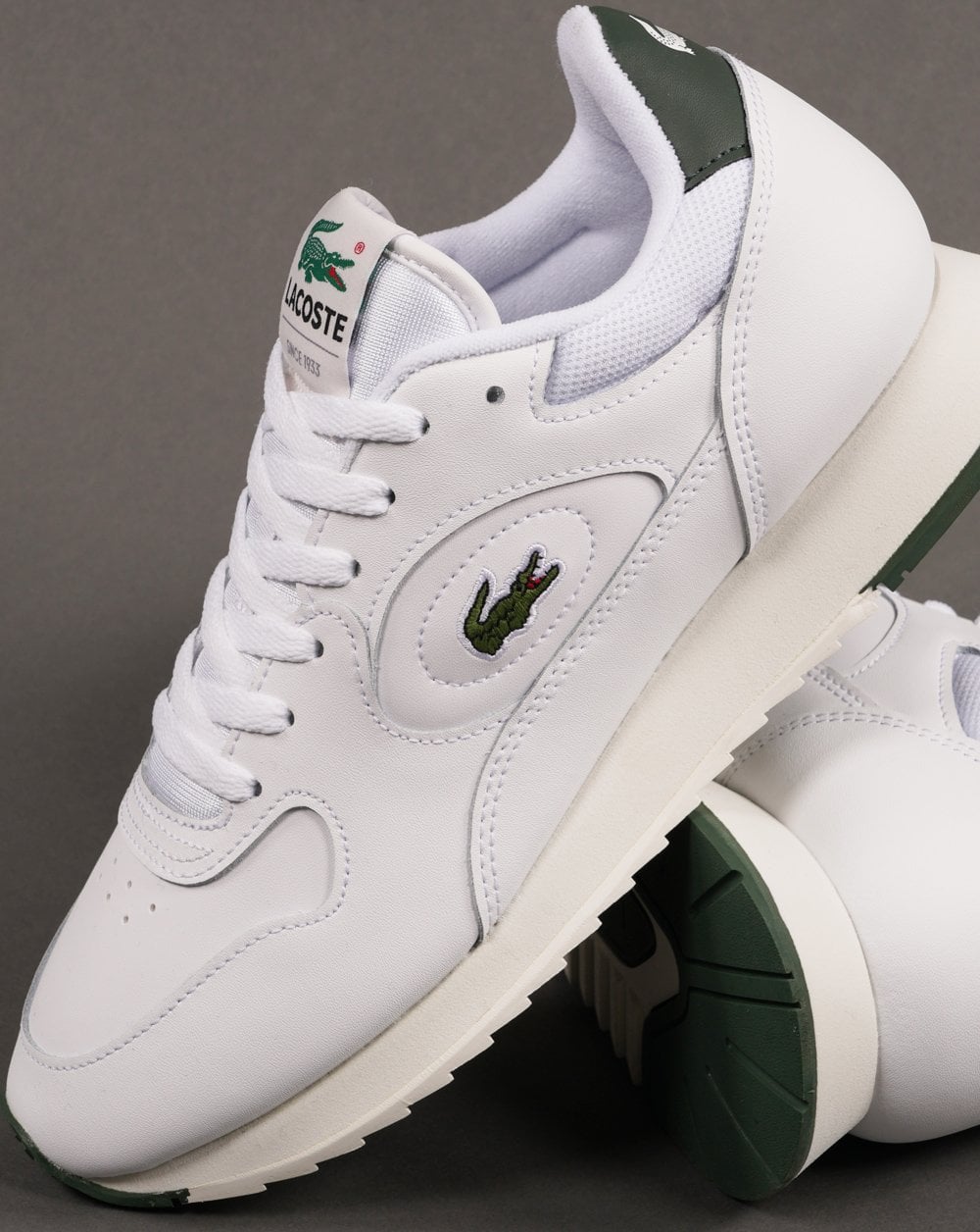Lacoste Linetrack Ledersneaker Weiß/Grün
