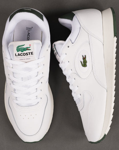 Lacoste Linetrack Ledersneaker Weiß/Grün