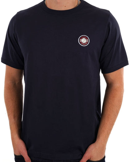 Pretty Green T-Shirt mit Aufschrift „Live Forever“, Marineblau