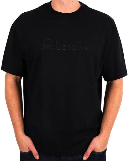 Benetton Tonal Logo T-Shirt Schwarz
