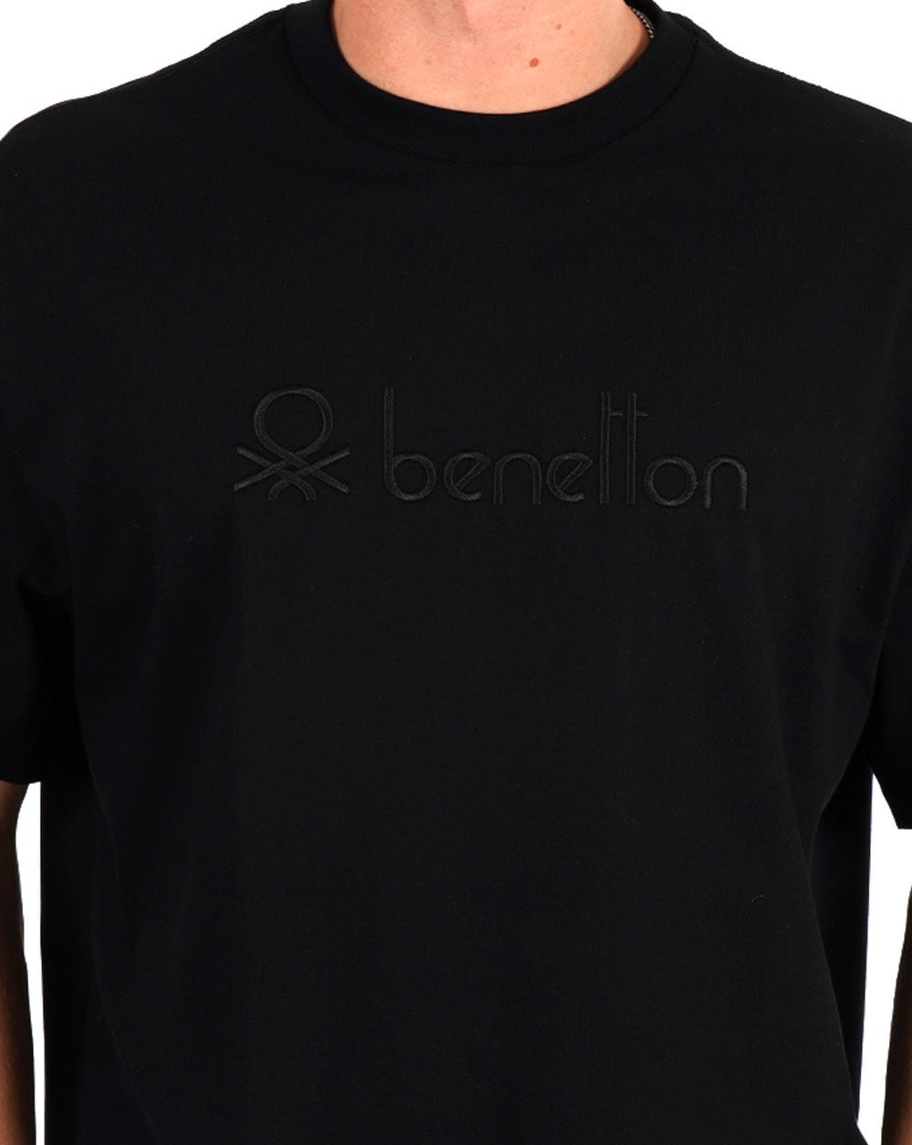 Benetton Tonal Logo T-Shirt Schwarz