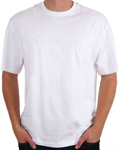 Benetton Tonal Logo T-Shirt Weiß
