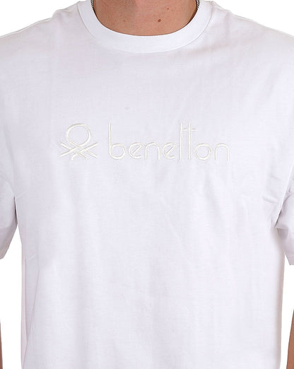 Benetton Tonal Logo T-Shirt Weiß