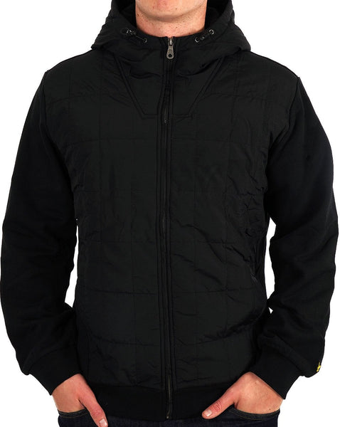 Lyle & Scott Hybrid Quilted Zip Thru Hoodie Black