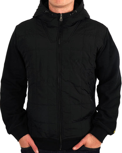 Lyle &amp; Scott – Hybrid – Gesteppter Kapuzenpullover mit durchgehendem Reißverschluss in Schwarz